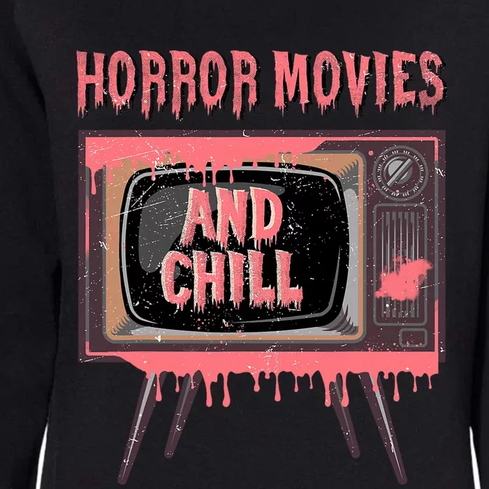 Halloween Television Horror Movies And Chill Creepy Film Womens California Wash Sweatshirt