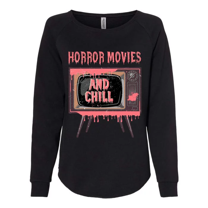 Halloween Television Horror Movies And Chill Creepy Film Womens California Wash Sweatshirt