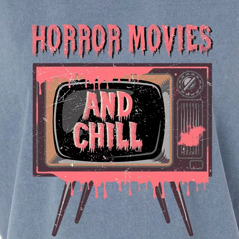 Halloween Television Horror Movies And Chill Creepy Film Garment-Dyed Women's Muscle Tee