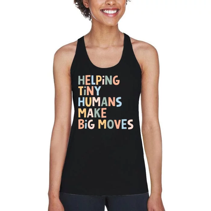 Helping Tiny Humans Make Big Moves Women's Racerback Tank