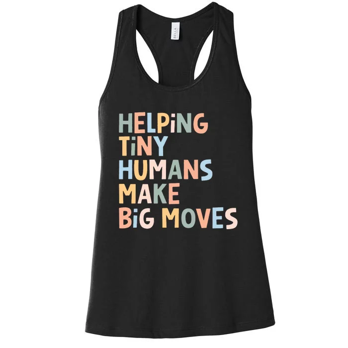 Helping Tiny Humans Make Big Moves Women's Racerback Tank