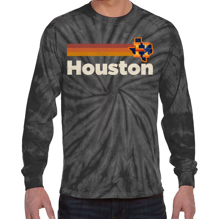 Houston Texas Houston Strong Stripes Baseball Tie-Dye Long Sleeve Shirt