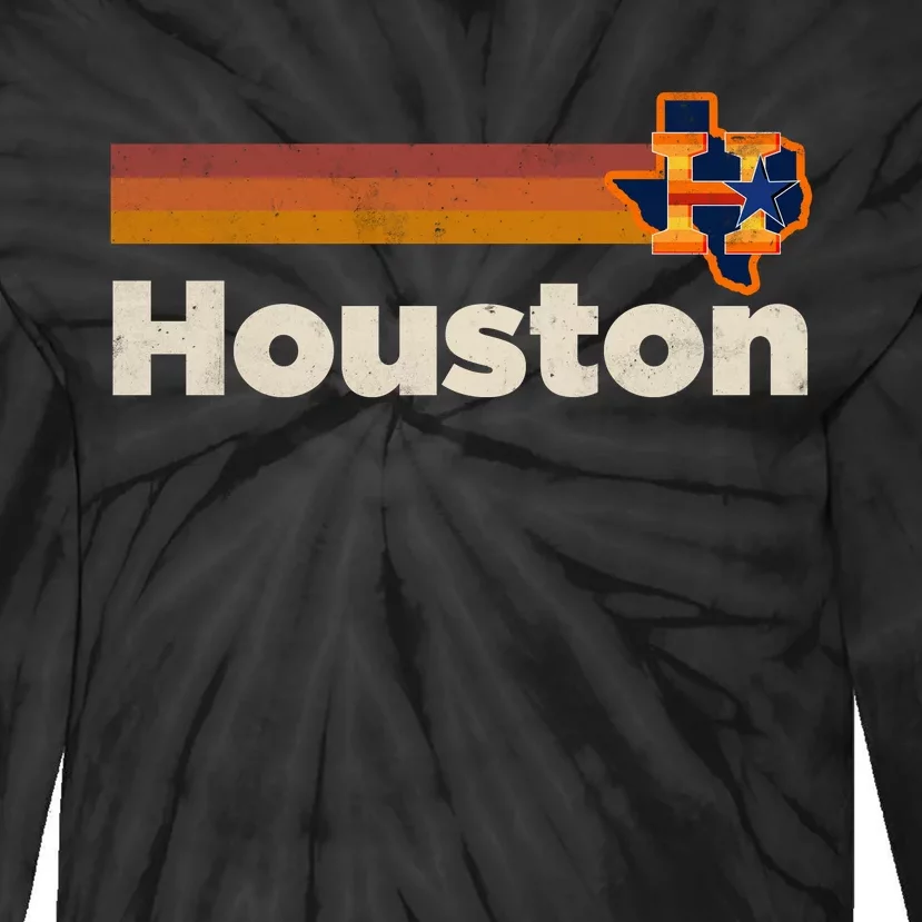 Houston Texas Houston Strong Stripes Baseball Tie-Dye Long Sleeve Shirt