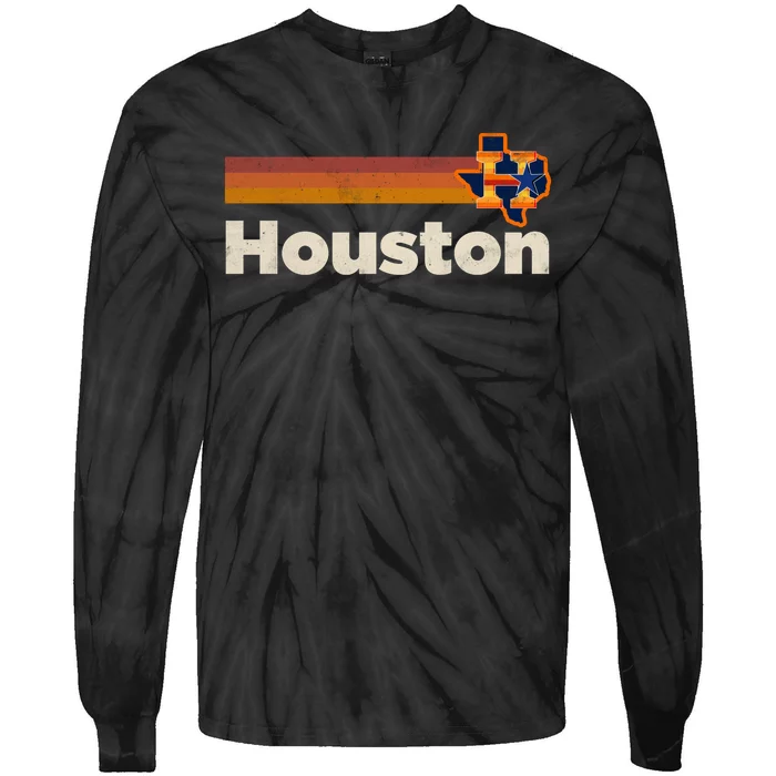 Houston Texas Houston Strong Stripes Baseball Tie-Dye Long Sleeve Shirt