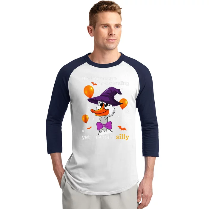 Halloween The Horrors Are Never Ending Yet I Remain Silly Baseball Sleeve Shirt