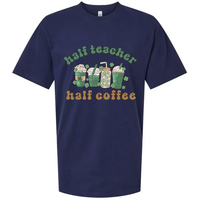 Half Teacher Half Coffee Latte Cute Coffee Sueded Cloud Jersey T-Shirt