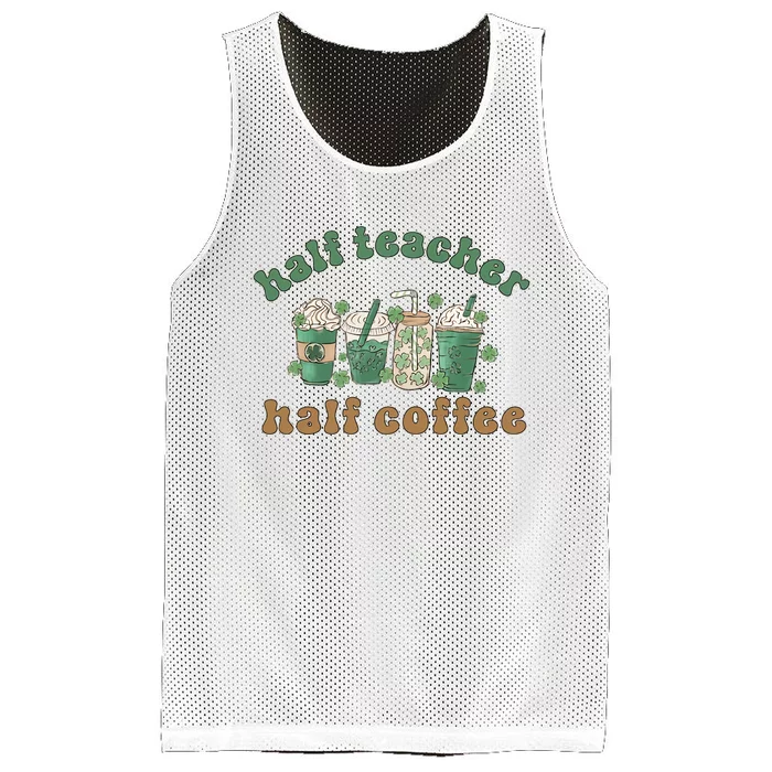 Half Teacher Half Coffee Latte Cute Coffee Mesh Reversible Basketball Jersey Tank