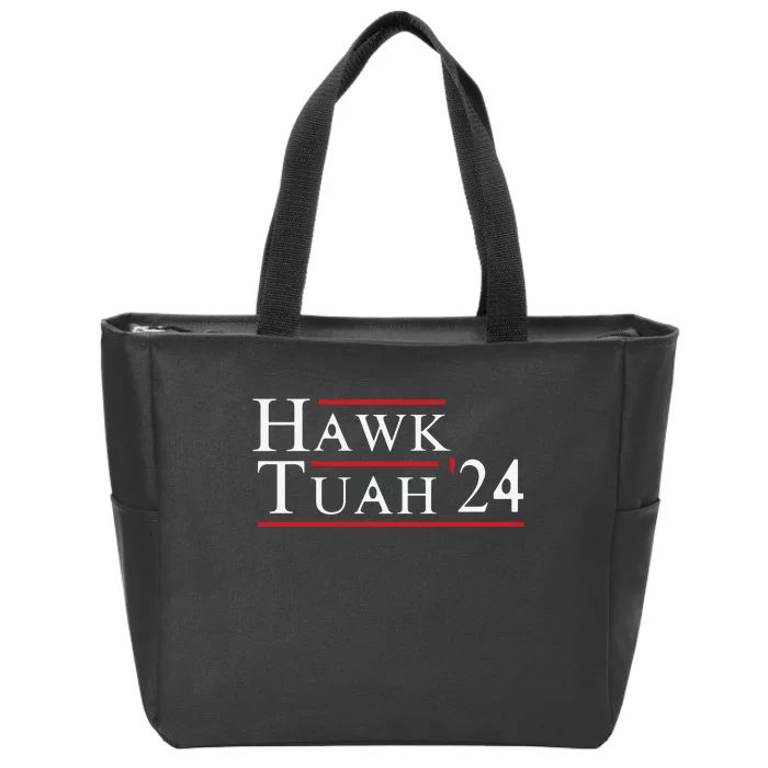 Hawk Tuah Hawk Tuah 24 Spit On That Thang Zip Tote Bag