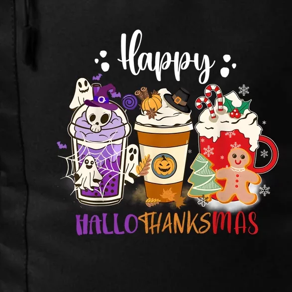 Halloween Thanksgiving Happy HalloThanksMas Coffee Latte Daily Commute Backpack