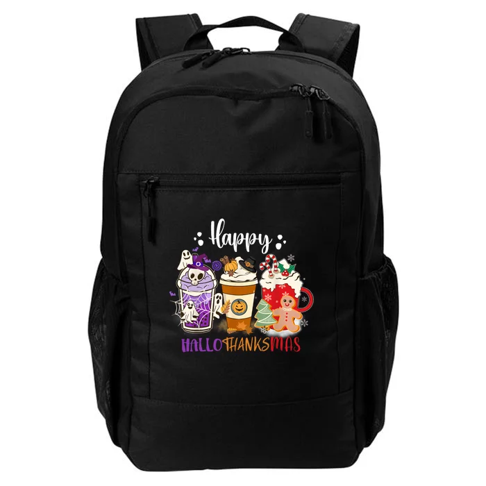 Halloween Thanksgiving Happy HalloThanksMas Coffee Latte Daily Commute Backpack