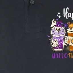 Halloween Thanksgiving Happy HalloThanksMas Coffee Latte Softstyle Adult Sport Polo