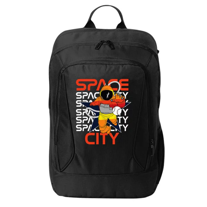 H Town Houston Space City Vintage Baseball Astronaut City Backpack