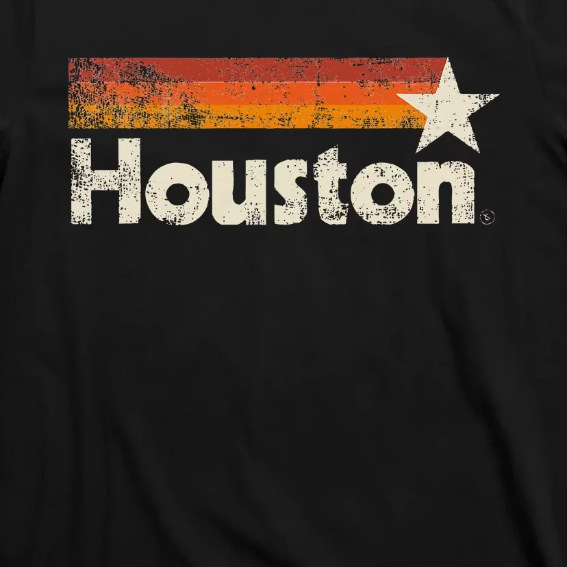 Houston Texas Houston Stripes Strong Old 70s 80s 90s T-Shirt