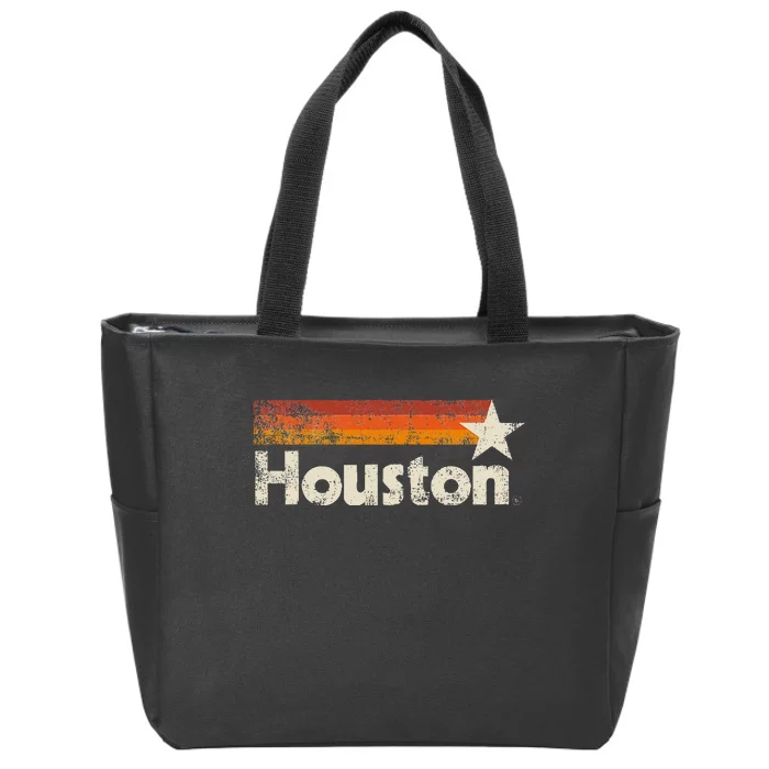 Houston Texas Houston Stripes Strong Old 70s 80s 90s Zip Tote Bag