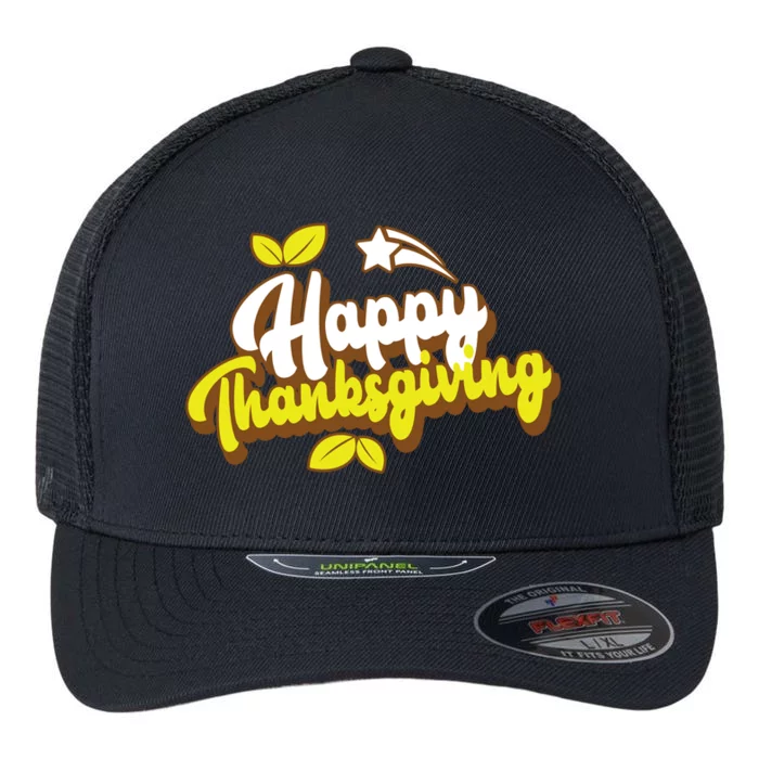 Happy Thanksgiving Holiday Cute Flexfit Unipanel Trucker Cap