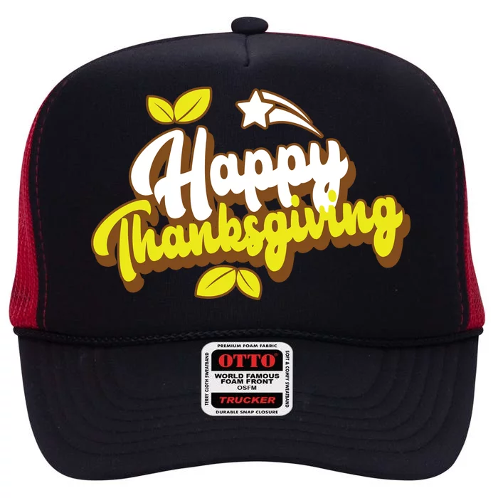 Happy Thanksgiving Holiday Cute High Crown Mesh Trucker Hat