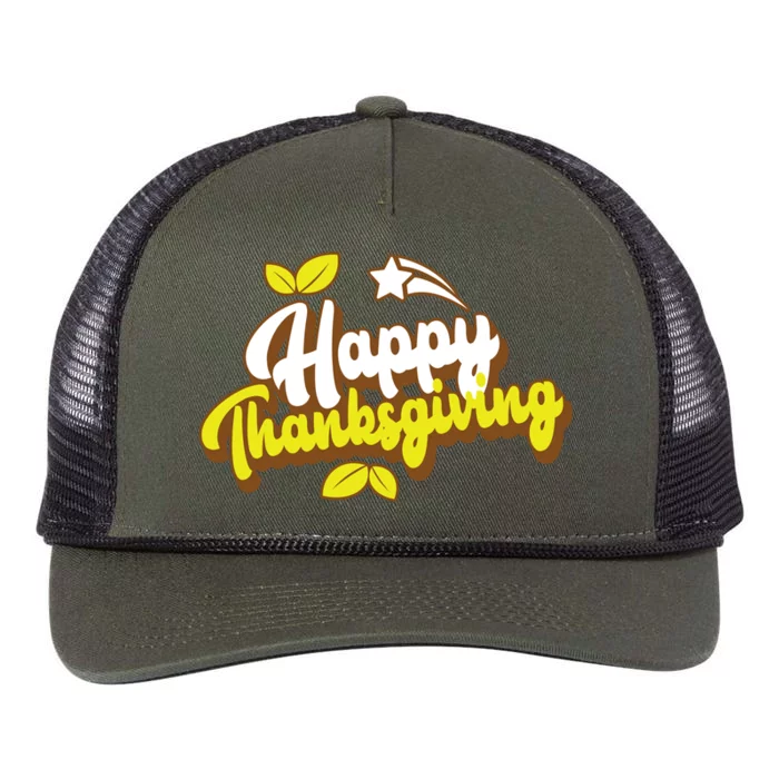 Happy Thanksgiving Holiday Cute Retro Rope Trucker Hat Cap