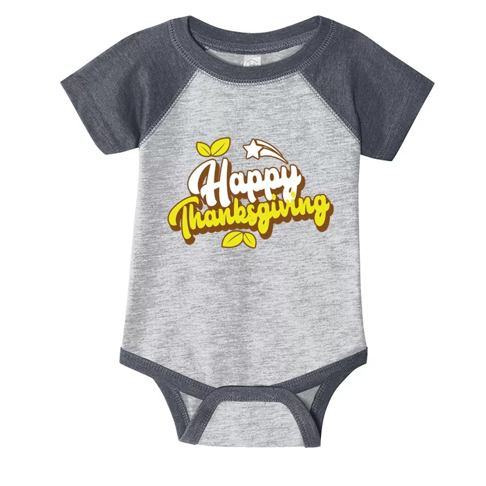 Happy Thanksgiving Holiday Cute Infant Baby Jersey Bodysuit