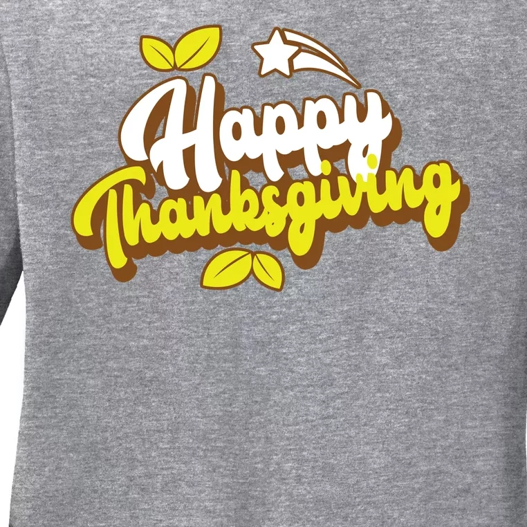 Happy Thanksgiving Holiday Cute Ladies Long Sleeve Shirt