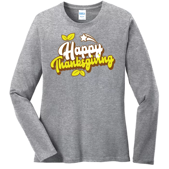 Happy Thanksgiving Holiday Cute Ladies Long Sleeve Shirt