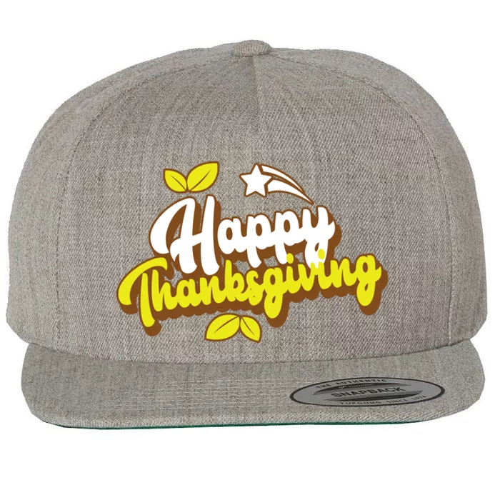 Happy Thanksgiving Holiday Cute Wool Snapback Cap