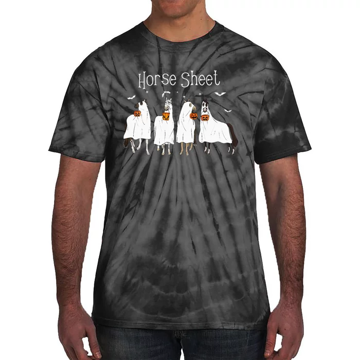 Horse This Is Boo Sheet Ghost Boo Halloween Outfit Tie-Dye T-Shirt