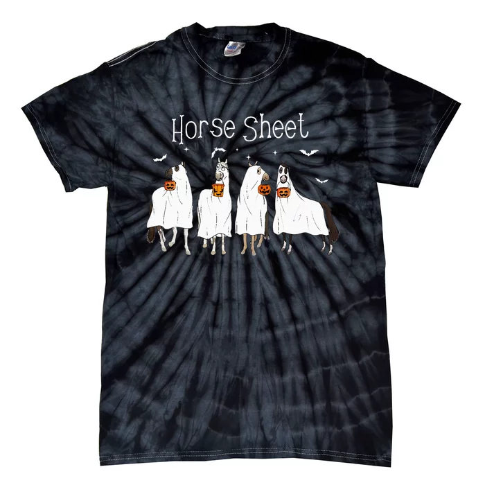 Horse This Is Boo Sheet Ghost Boo Halloween Outfit Tie-Dye T-Shirt