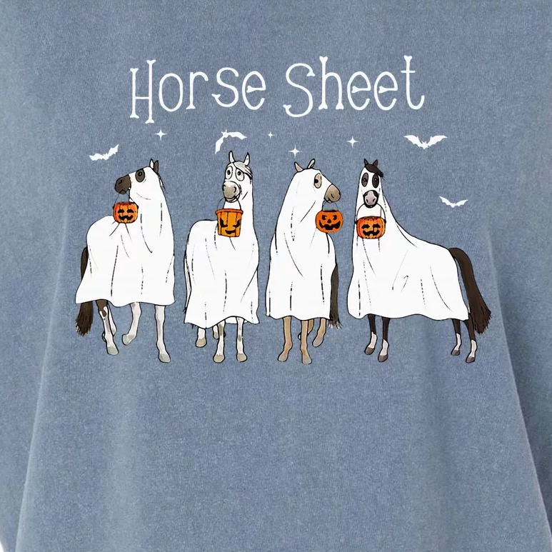 Horse This Is Boo Sheet Ghost Boo Halloween Outfit Garment-Dyed Women's Muscle Tee