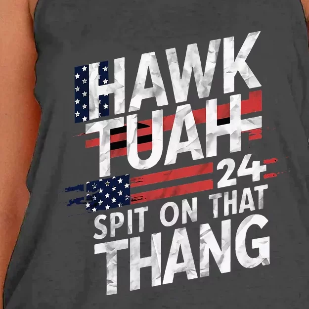 Hawk Tauh Inspirational Patriotic Design Women's Knotted Racerback Tank