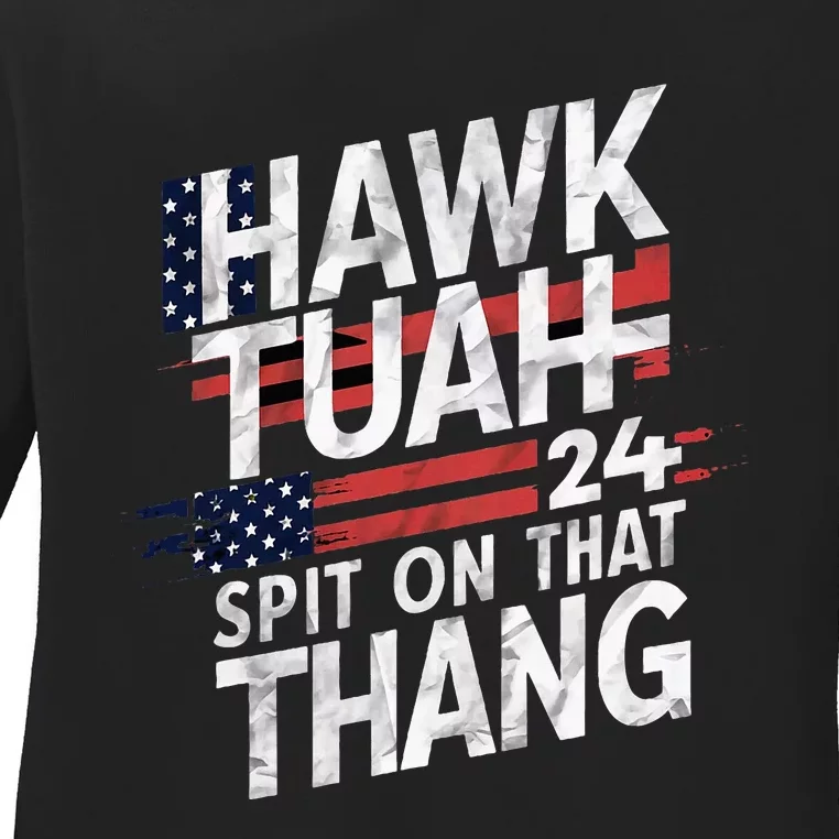 Hawk Tauh Inspirational Patriotic Design Ladies Long Sleeve Shirt