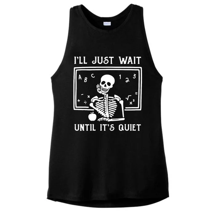 Halloween Teacher Ill Just Wait Until Its Quiet Ladies Tri-Blend Wicking Tank