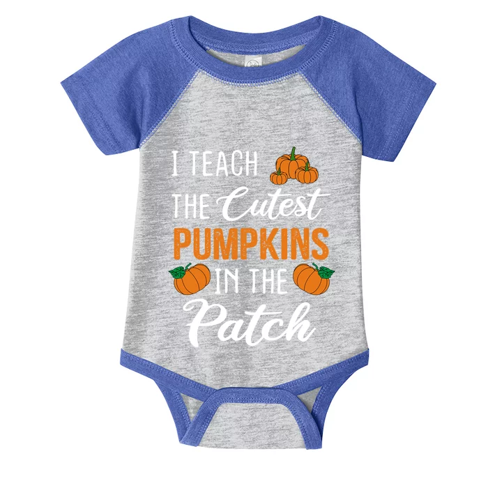 Halloween Teacher I Teach The Cutest Pumpkins In The Patch Funny Gift Infant Baby Jersey Bodysuit