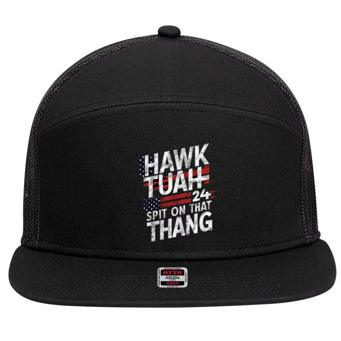 Hawk Tauh Inspirational Patriotic Design 7 Panel Mesh Trucker Snapback Hat