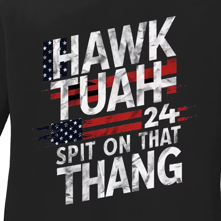 Hawk Tauh Inspirational Patriotic Design Ladies Long Sleeve Shirt