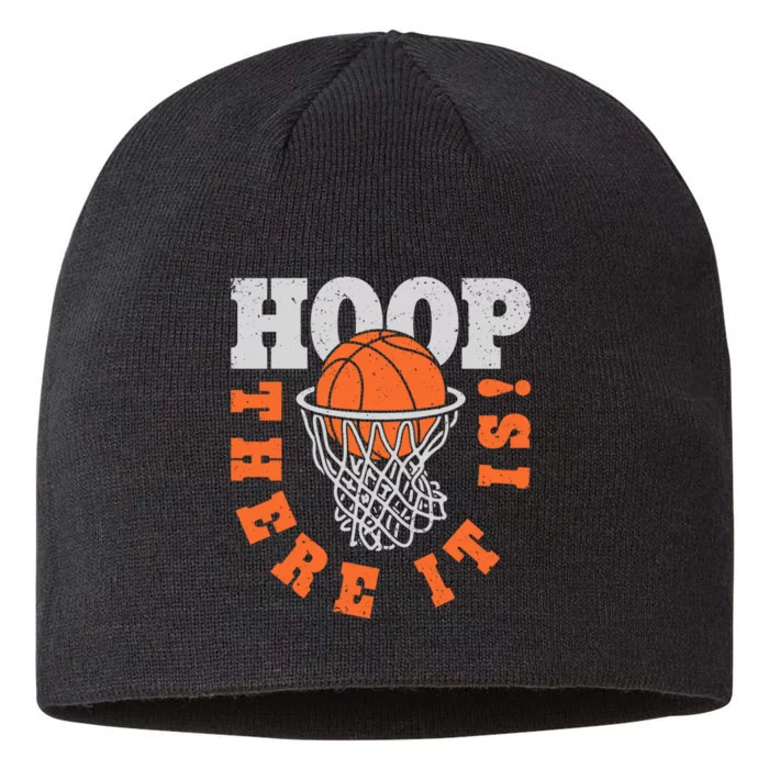 Hoop There It Is Basketball Player Funny Vintage Gifts 8 1/2in Sustainable Knit Beanie