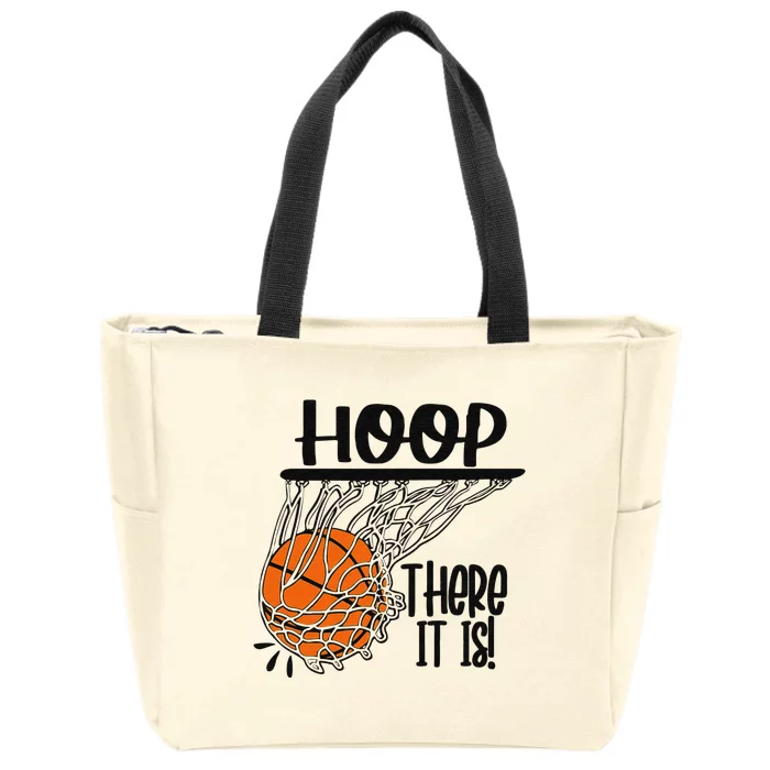 Hoop There It Is Basketball Vintage Sport Lovers Zip Tote Bag