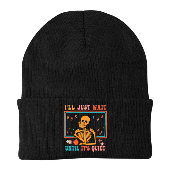 Halloween Teacher Ill Just Wait Until Its Quiet Knit Cap Winter Beanie