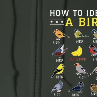 How To Identify A Bird Bird Watcher Bird Lover Full Zip Hoodie