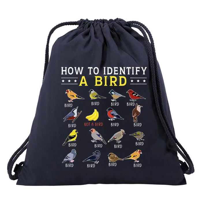 How To Identify A Bird Bird Watcher Bird Lover Drawstring Bag