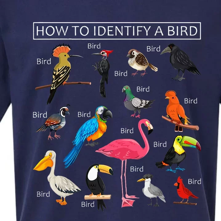 How To Identify A Bird Funny Birds Lover Nature Birdwatcher Sueded Cloud Jersey T-Shirt