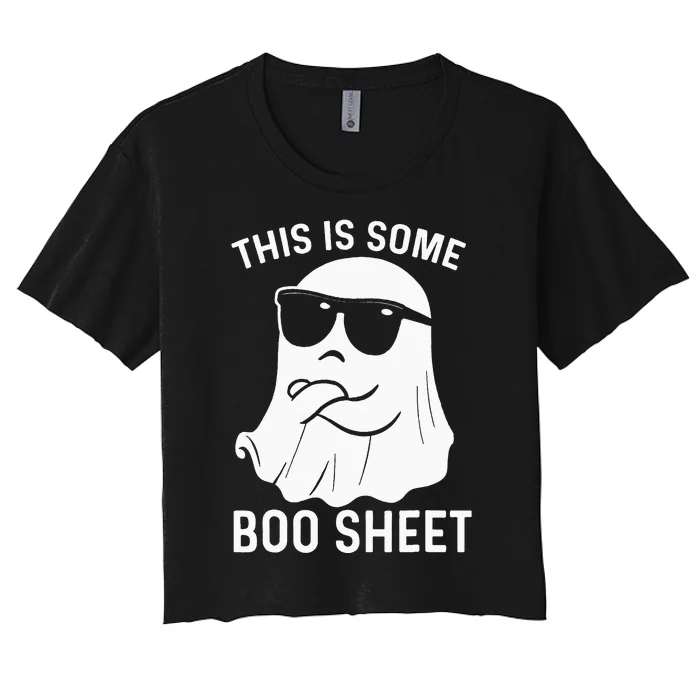 Halloween This Is Some Boo Sheet Ghost Women's Crop Top Tee