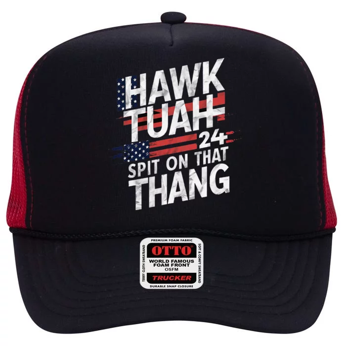 Hawk Tauh Inspirational Patriotic Design High Crown Mesh Trucker Hat