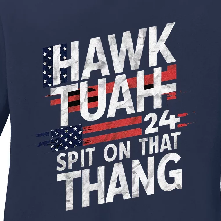 Hawk Tauh Inspirational Patriotic Design Ladies Long Sleeve Shirt