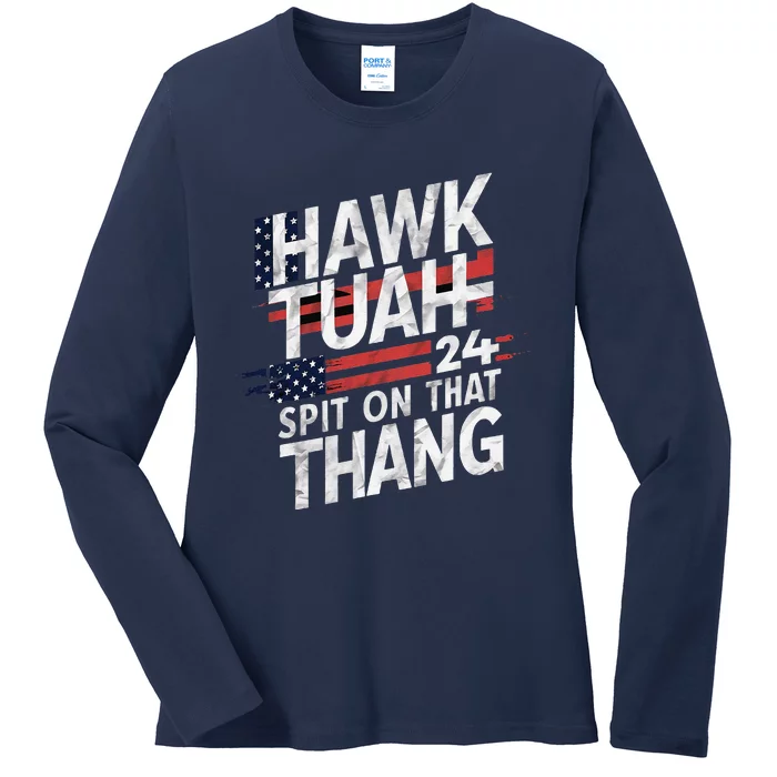 Hawk Tauh Inspirational Patriotic Design Ladies Long Sleeve Shirt