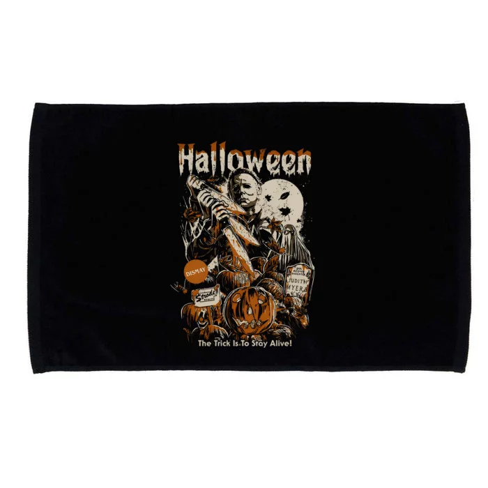 Halloween Trick Is To Stay Alive Vintage Halloween Microfiber Hand Towel