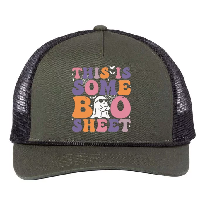 Halloween This is Some Boo Sheet costume Retro Rope Trucker Hat Cap