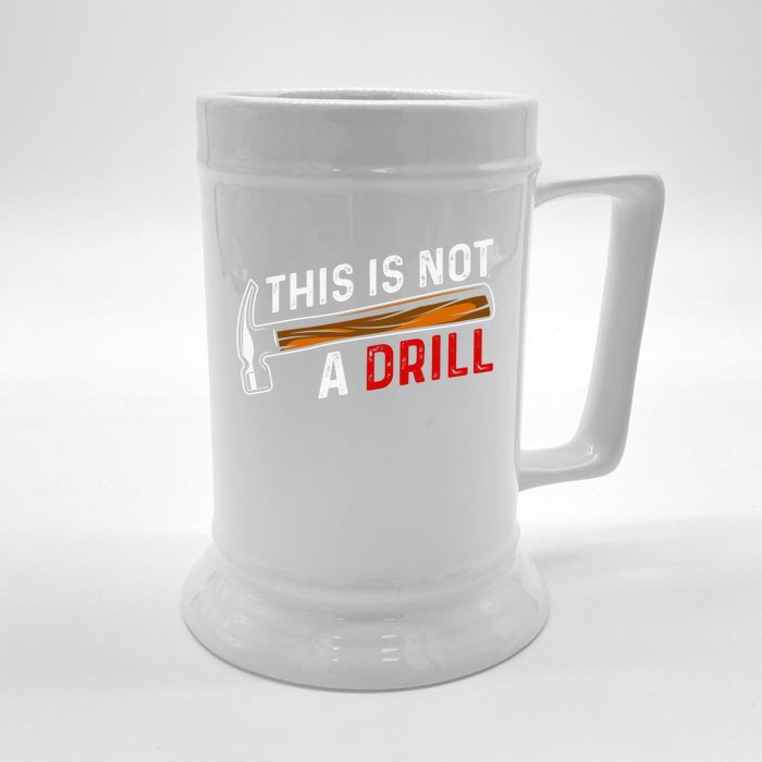 Handy This Is Not A Drill Handy Guys Cool Gift Front & Back Beer Stein