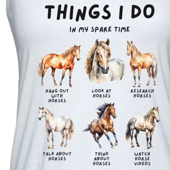 Horse Things I Do In My Leisure Time Ladies Essential Flowy Tank