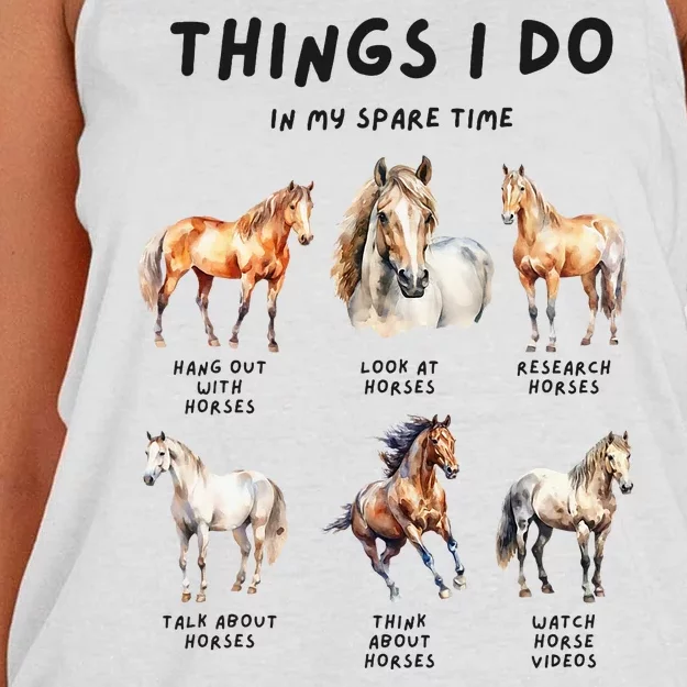 Horse Things I Do In My Leisure Time Women's Knotted Racerback Tank