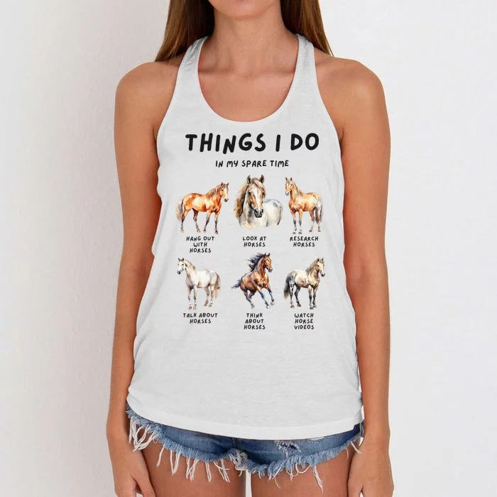 Horse Things I Do In My Leisure Time Women's Knotted Racerback Tank